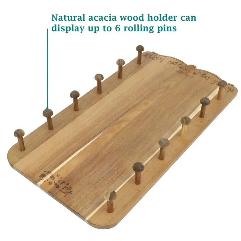 2024 🌺 New Pioneer Woman Rolling Pin & Wall-Mounted Rolling Pins Holder/Stand